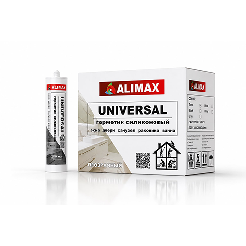 Герметик силиконовый Universal Alimax прозрачный, 280 мл