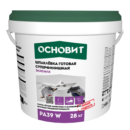 Шпаклевка суперфинишная ОСНОВИТ ЭЛИСИЛК PA39 W, 28 кг