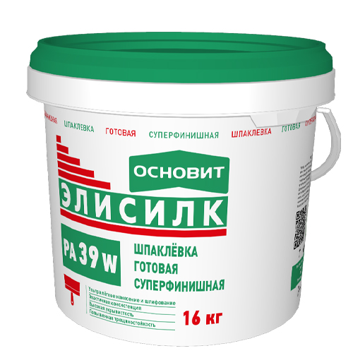 Шпаклевка суперфинишная ЭЛИСИЛК ОСНОВИТ PA39 W, 16 кг